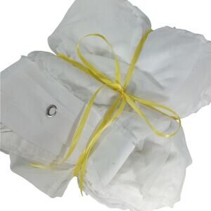 GORGEOUS PURE WHITE RUFFLED/TIERED CHIFFON FLOUNCY SHOWER CURTAIN! 72" X 72"